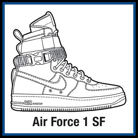 kleurplaat nike air force|Nike Air Force 1 Coloring Pages .